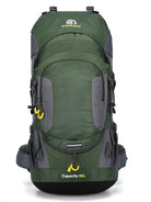 The Outdoor Backpack 60L is suitable for carrying clothing, gear, and essentials on longer trips. With a 60-liter capacity, it offers multiple compartments for organized storage. Adjustable straps allow the backpack to be fitted as needed. A handle and shoulder straps make it convenient to carry. Additional features include trekking pole straps, hip storage, and a drawcord for securing clothing.